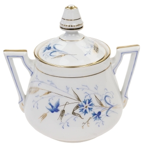 BIEDERMEIER RĘCZNIE MALOWANA CUKIERNICA W POLNE KWIATY