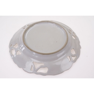 56988 BIEDERMEIER OWOCE RĘCZNIE MALOWANY AŻUROWY TALERZ ZABYTEK BRZOSKWINIA I ŚLIWKI (5).JPG