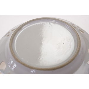 56988 BIEDERMEIER OWOCE RĘCZNIE MALOWANY AŻUROWY TALERZ ZABYTEK BRZOSKWINIA I ŚLIWKI (6).JPG