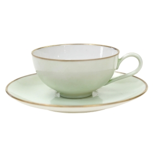 EDELSTEIN SELEDYNOWA FILIŻANKA MOKKA ZE ZŁOCENIAMI