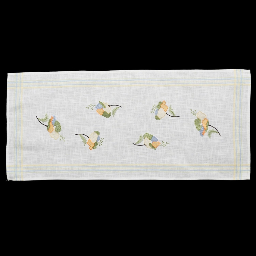 60185 ŚLICZNY LAUFER LAUFER SERWETA HAFT KRZYŻYKOWY ŻÓŁTE I POMARAŃCZOWE DUŻE KWIATY 98 X 48,5 CM (1).jpg