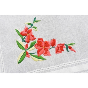 60190 ŚLICZNY LAUFER BIEŻNIK SERWETA HAFT WYPUKŁY CZERWONE KWIATY 96 X 38 CM (2).JPG