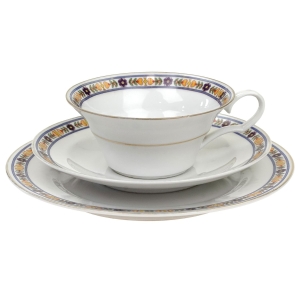 GIESCHE ŚLĄSKIE ART-DECO ŚNIADANIÓWKA KWIATOWE SZLACZKI