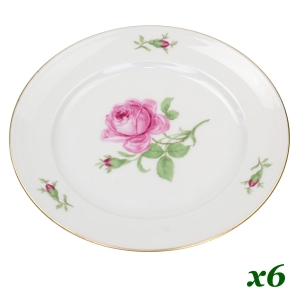 60368 FÜRSTENBERG RÓŻE KOMPLET 6 TALERZYKÓW DESEROWYCH CUDOWNY (1).jpg