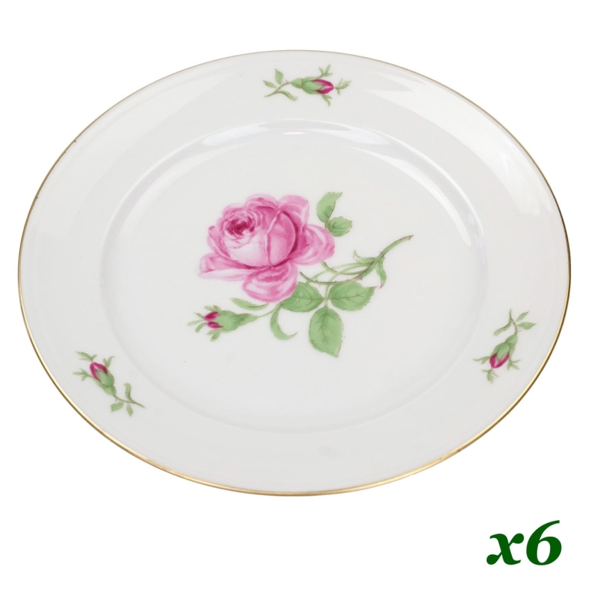 60368 FÜRSTENBERG RÓŻE KOMPLET 6 TALERZYKÓW DESEROWYCH CUDOWNY (1).jpg