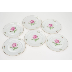 60368 FÜRSTENBERG RÓŻE KOMPLET 6 TALERZYKÓW DESEROWYCH CUDOWNY (6).JPG