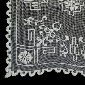 KOŁEK DUŻY BIAŁY OBRUS ROŚLINNY WZÓR 220 X 195 CM