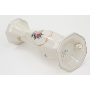 60450 FÜRSTENBERG SMUKŁY WYSOKI WAZON TYPU FLET KOŚĆ SŁONIOWA I KOLOROWE KWIATY (4).JPG