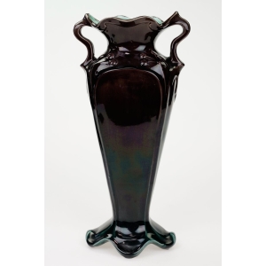 60504 ART NOUVEAU SECESJA FANTASTYCZNY WAZON Z USZAMI MAJOLIKA (3).JPG