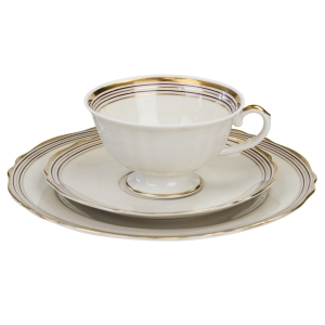 KRAUTHEIM KOŚĆ SŁONIOWA ŚNIADANIÓWKA BORDOWE I ZŁOTE PASECZKI