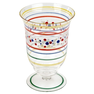 RĘCZNIE MALOWANY EMALIĄ WAZON NA STOPIE