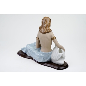61207 NADAL EGIPSKA KOBIETA KLEOPATRA Z ŁABĘDZIEM DUŻA CERAMICZNA FIGURA (4).jpg