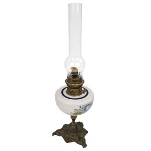 61209 ŚLICZNA CERAMICZNA LAMPA NAFTOWA W KWIATKI POWOJE (1).jpg