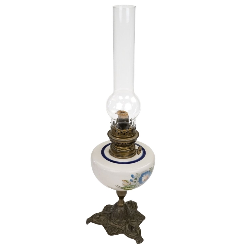 61209 ŚLICZNA CERAMICZNA LAMPA NAFTOWA W KWIATKI POWOJE (1).jpg
