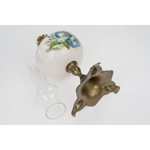 61209 ŚLICZNA CERAMICZNA LAMPA NAFTOWA W KWIATKI POWOJE (6).jpg