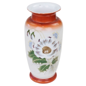 SECESJA STARY PIĘKNY WAZON Z BUZIĄ ANIOŁKA DZIEWCZYNKI RĘCZNIE MALOWANY