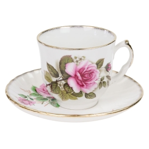 AYNSLEY ŚLICZNA FILIŻANKA ZE SPODKIEM ANGIELSKIE RÓŻE