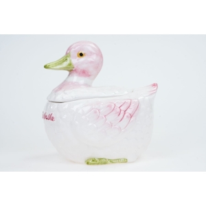 61292 CERAMICZNA RĘCZNIE MALOWANA KACZKA POJEMNIK NA ŚMIECI (3).jpg