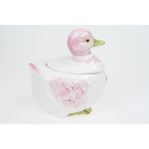 61292 CERAMICZNA RĘCZNIE MALOWANA KACZKA POJEMNIK NA ŚMIECI (4).jpg