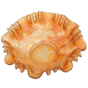 61336 FENTON CARNIVAL GLASS NAGIETKOWA MISA JESIENNE ŻOŁĘDZIE Z FALBANKĄ (1).jpg