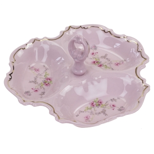 56844 PIRKENHAMMER ŚLICZNY KABARET Z RÓŻOWEJ PORCELANY RELIEFY I KWIATUSZKI (1).jpg