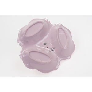 56844 PIRKENHAMMER ŚLICZNY KABARET Z RÓŻOWEJ PORCELANY RELIEFY I KWIATUSZKI (5).JPG