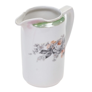 MLECZNIK DZBANUSZEK DO ŚMIETANKI POMARAŃCZOWO-SZARE KWIATY