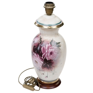 61869 PIĘKNA PORCELANOWA RĘCZNIE MALOWANA LAMPA RÓŻE (1).jpg