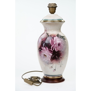 61869 PIĘKNA PORCELANOWA RĘCZNIE MALOWANA LAMPA RÓŻE (2).jpg