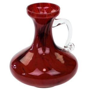 CZERWONY WAZON Z UCHEM DZBAN W CZARNE CĘTKI WŁOCHY?