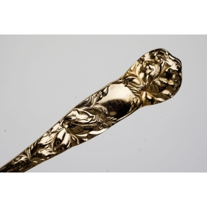 61949 DUŻY WIDELEC DO RYB W ZŁOTYM KOLORZE TRZONEK Z RÓŻĄ (2).jpg