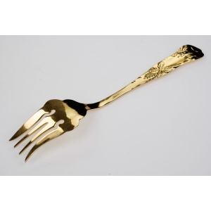 61949 DUŻY WIDELEC DO RYB W ZŁOTYM KOLORZE TRZONEK Z RÓŻĄ (5).jpg