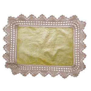 AKSAMIT I KORONKA SZYDEŁKOWA CIEKAWA SERWETA 85 X 65 CM