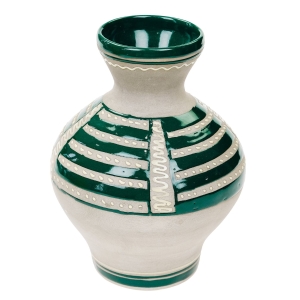 62109 SWIETNY GLINIANY WAZON SIWAK RĘCZNIE MALOWANY (1).jpg