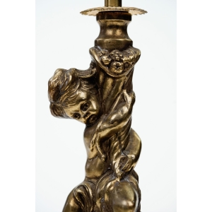 62164 MOSIĘŻNA LAMPKA PODSTAWA LAMPY Z AMORKIEM BARDZO ZDOBNA (3).jpg