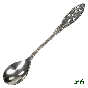 GERO KOMPLET ŁYŻECZEK DO MOKKI AŻUROWE KWIATOWE TRZONKI