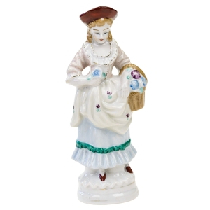 JAPONIA FIGURKA DAMA W KAPELUSZU RĘCZNIE MALOWANA
