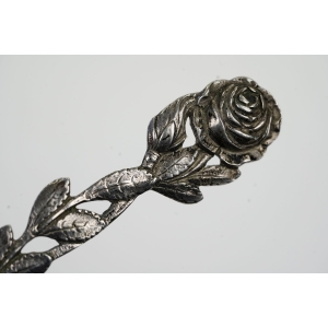 62700 SREBRO PRÓBA 800 ŁYŻKA SERWINGOWA MUSZLA Z RÓŻĄ WAGA 51 G (3).jpg