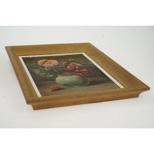 62731 OLEJ NA DESCE KWIATY MAKÓW W WAZONIE W RAMIE SYGNOWANY (5).jpg