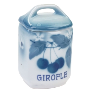 62833 TEPLITZ BOHEMI MARTIN STARY PORCELANOWY KUCHENNY POJEMNIK NA GOŹDZIKI W WISIENKI (1).jpg