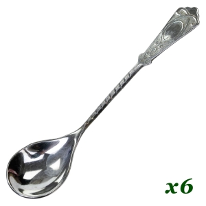 63063 ŻOLIBORZ KOMPLET PLATEROWANYCH SREBREM ŁYŻECZEK DO KAWY (1).jpg