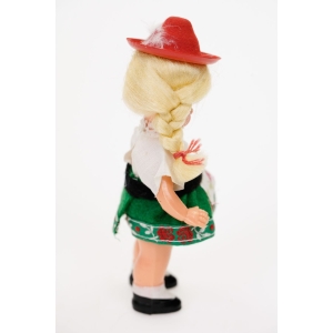 63080 STARA LALKA LALECZKA12,5 CM W UBRANKU Z TWORZYWA SZTUCZNEGO DO DOMKU DLA LALEK (4).jpg