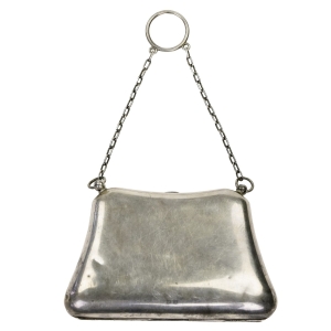 TOREBKA CHATELAINE PORTMONETKA EDWARDIAŃSKA SREBRO WAGA 145,3 G