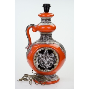 63116 ŚWIETNA LAMPA STOŁOWA W FORMIE POMARAŃCZOWEGO DZBAN WAZONA Z UCHEM FAT LAVA (2).jpg