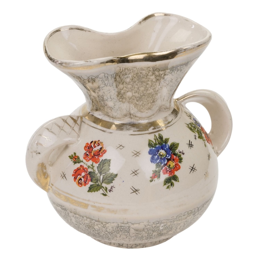 63118 BELGIA CERAMICZNY WAZON Z USZAMI Z LAT 50-TYCH (1).jpg