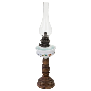 63224 STARA SZKLANA LAMPA NAFTOWA MLECZNA KREMOWA RĘCZNIE MALOWANA NAFTOWA Z KOMINKIEM (1).jpg