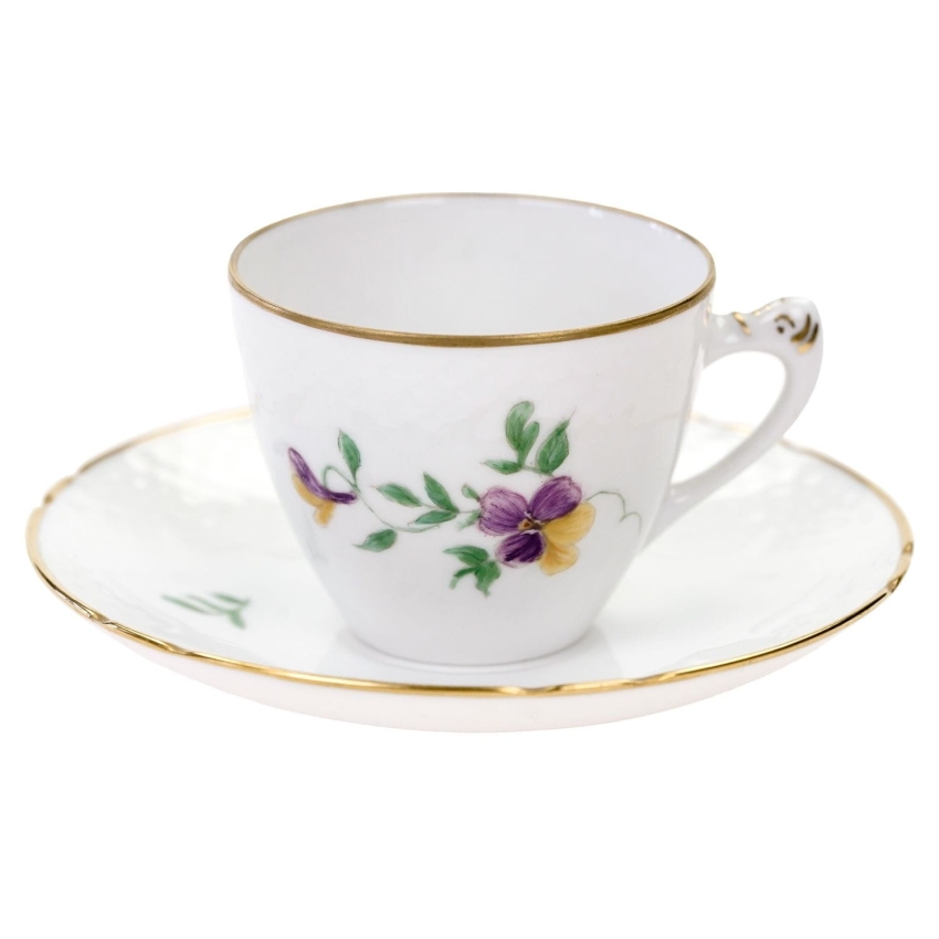 63240 BING &amp; GRONDAHL MOKKA ZE SPODKIEM RĘCZNIE MALOWANE KWIATUSZKI IV (1).jpg