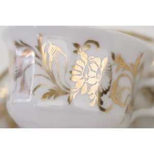 63244 BIEDERMEIER ZABYTKOWA DUŻA FILIŻANKA ZE SPODKIEM ZŁOTE KWIATY (4).jpg