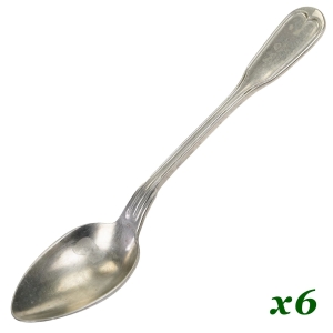 FRANCJA REPPEL KOMPLET 6 ŁYŻECZEK DO HERBATY Z SERCOWATYM TRZONKIEM