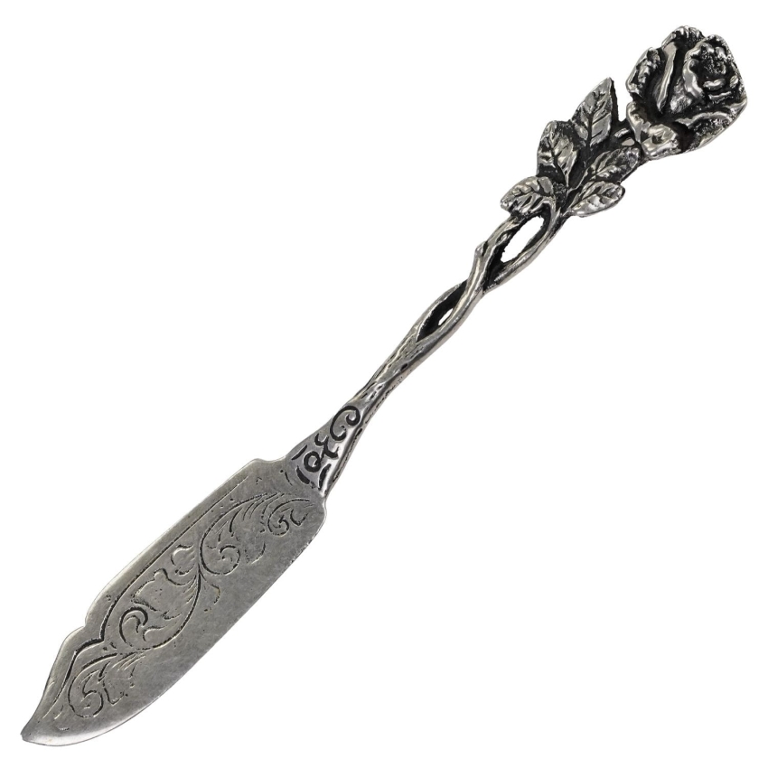 63263 SREBRO 800 RÓŻA NOŻYK DO SERA LUB KAWIORU WAGA 13,5 G (1).jpg